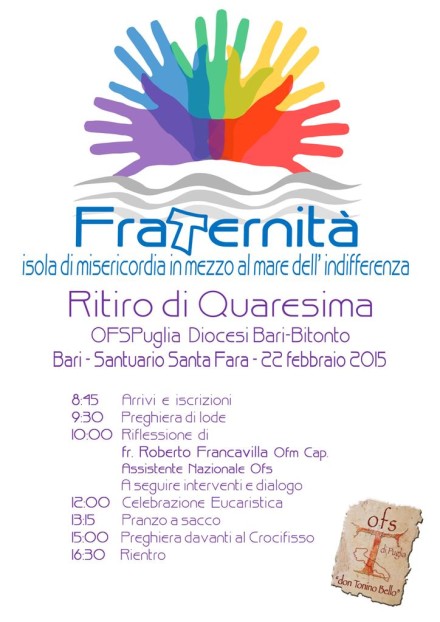 locandina ritiro quaresima 2015 diocesi bari